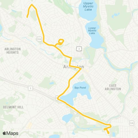 MBTA Turkey Hill - Alewife Sta via Arlington Ctr map