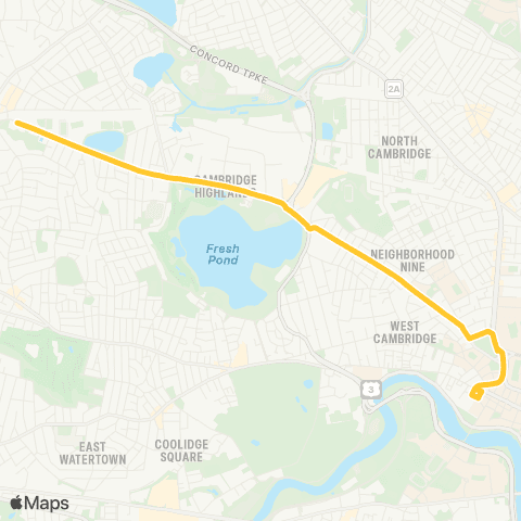 MBTA Belmont Center - Harvard Station map