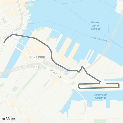 MBTA Drydock - South Station - SL2 map