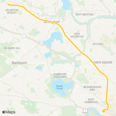 MBTA Arlington Heights - Harvard Station map