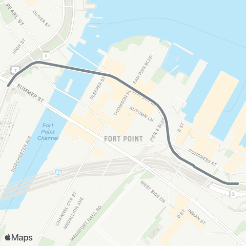 MBTA Silver Line Waterfront map