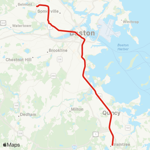 MBTA Red Line map