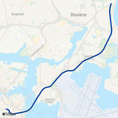 MBTA Blue Line map