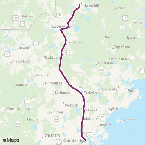 MBTA Haverhill Line map