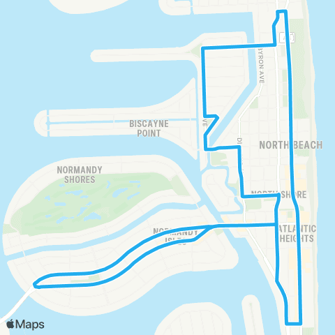 Miami Beach Trolley North Beach Loop map