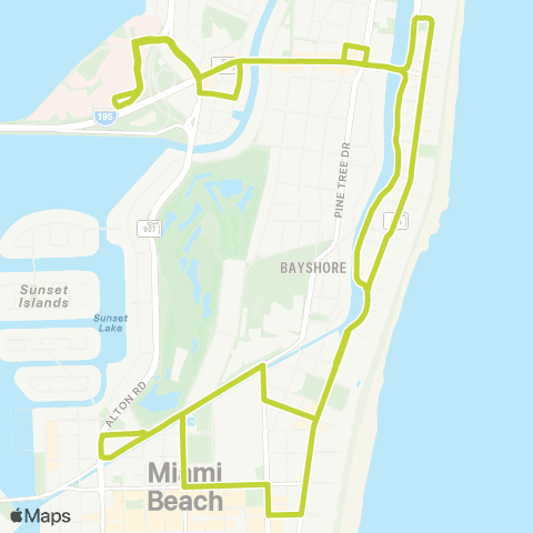 Miami Beach Trolley Middle Beach Loop map
