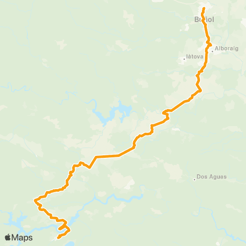 Metrobús Cortes de Pallás - Buñol map