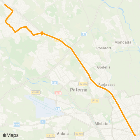 Metrobús València - CC el Osito map