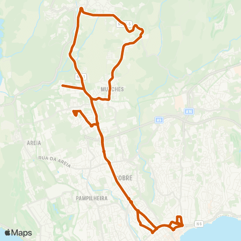 Mobi Cascais Cascais - Chesol - Charneca - Malveira - Murches - Cascais map