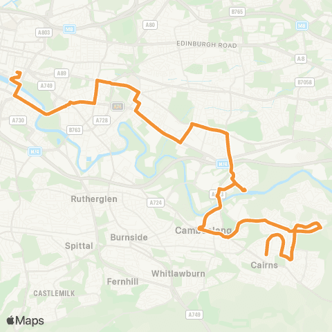 McGill's Bus Service Osborne Street - Halfway Bowling Club map