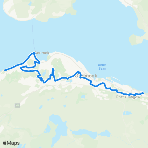 McGill's Bus Service Bus Sta - Inverclyde Royal Hosp Main Bldg map