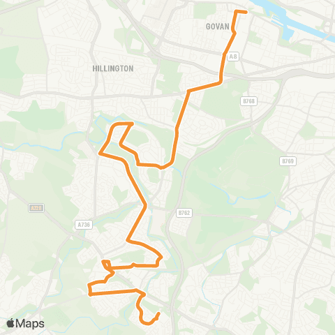 McGill's Bus Service Quentin Street - Silverburn Bus Station map