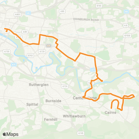 McGill's Bus Service Osborne Street - Halfway Bowling Club map