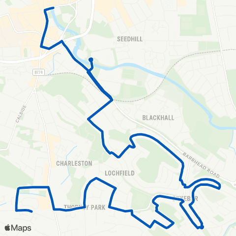 McGill's Bus Service Falside Avenue - Piazza Shopping Centre map