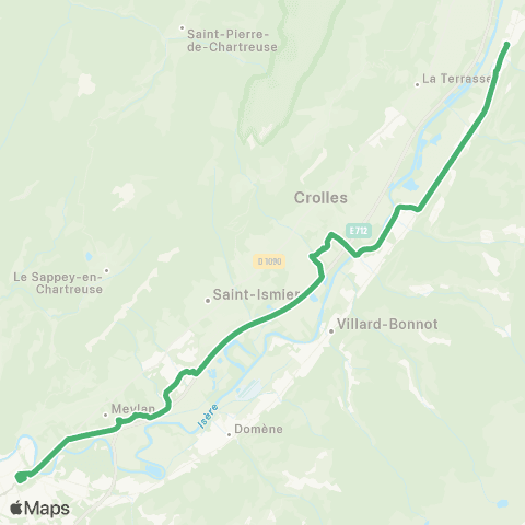 Grenoble M covoit' Lignes+ Gresivaudan - Grenoble map