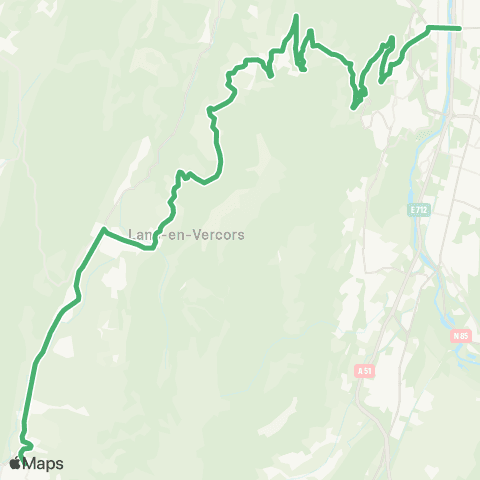 Grenoble M covoit' Lignes+ Vercors - Grenoble map
