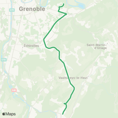 Grenoble M covoit' Lignes+ Vizille - Meylan map