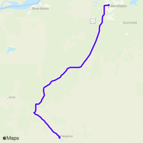 Morrow County Public Transit Morado map
