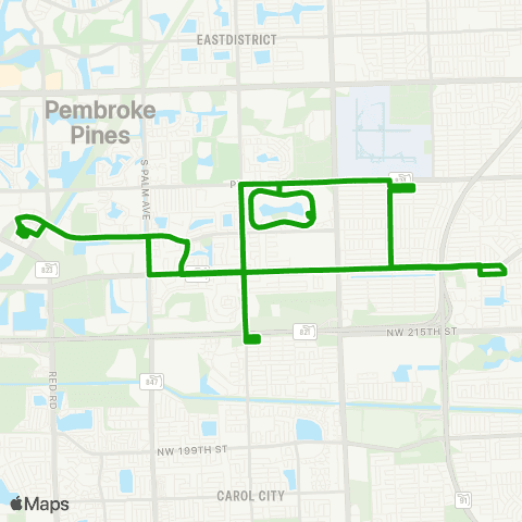 Miramar Community Shuttle Green map