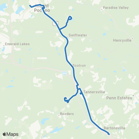 Pocono Pony Blue Route map