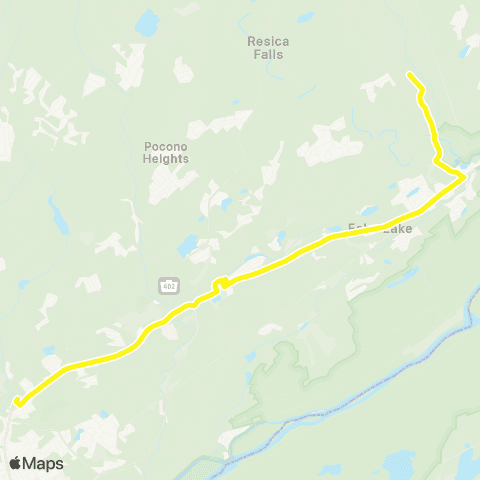 Pocono Pony Yellow Route map
