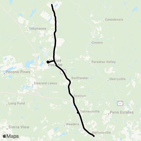 Pocono Pony Eastburg Express map
