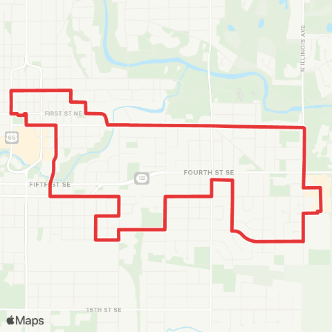 Mason City Transit East Central map