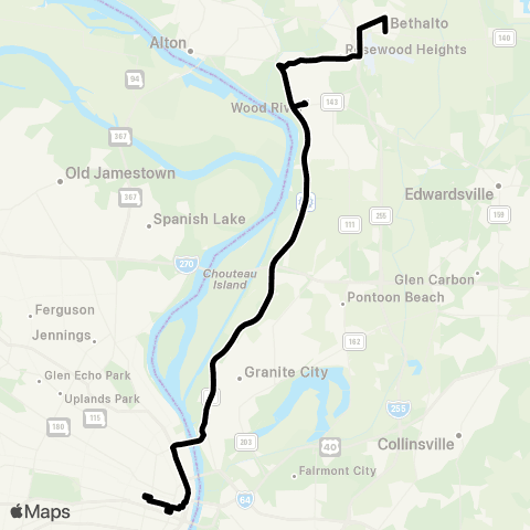 Madison County Transit 01X Riverbend Express map