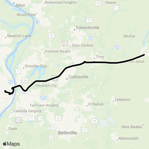 Madison County Transit 14X Highland Express map