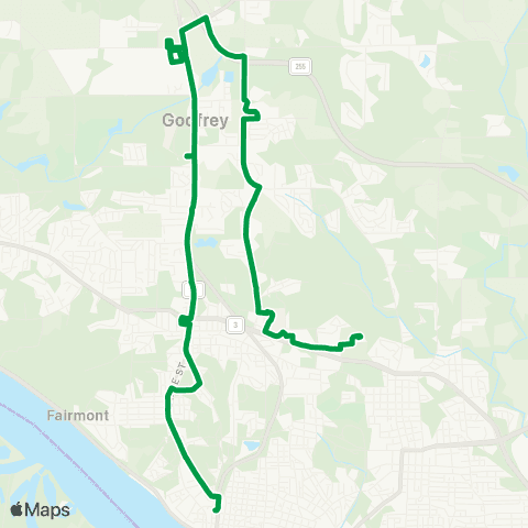 Madison County Transit 10 State and Elm Shuttle map