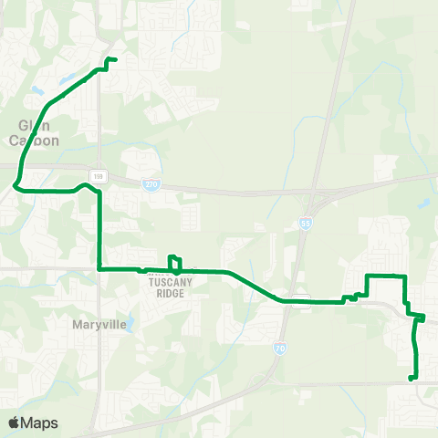 Madison County Transit 13 Glen Carbon - Troy map
