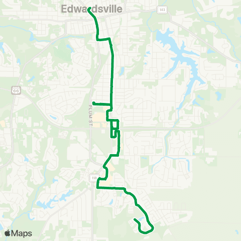 Madison County Transit 16 Edwardsville - Glen Carbon Shuttle map