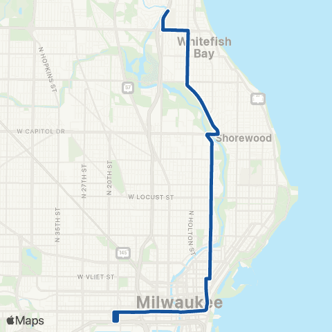 MCTS Humboldt Blvd - Wisconsin map