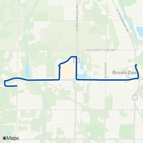 MCTS Brown Deer Road map