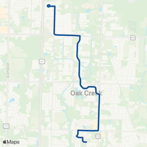 MCTS S. 13th Street - Howell Avenue map