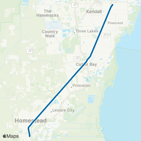 Miami-Dade Transit Metro Express map