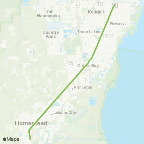 Miami-Dade Transit Transitway Local map