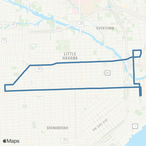 Miami-Dade Transit Little Havana Connection map