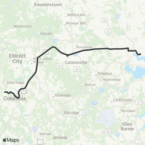 MDOT MTA Columbia - Downtown / Harbor East map