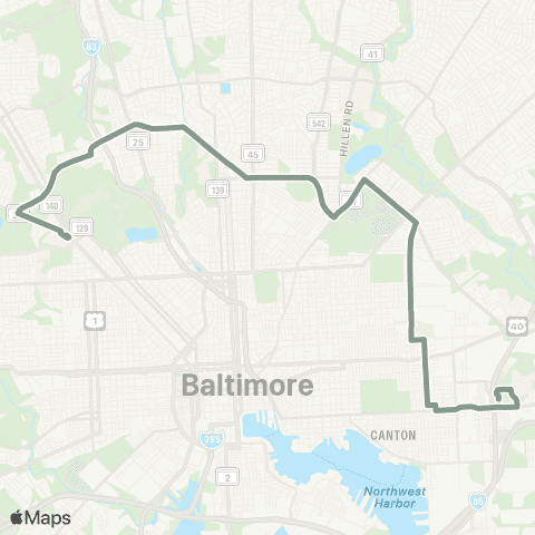 MDOT MTA Mondawmin - Bayview map