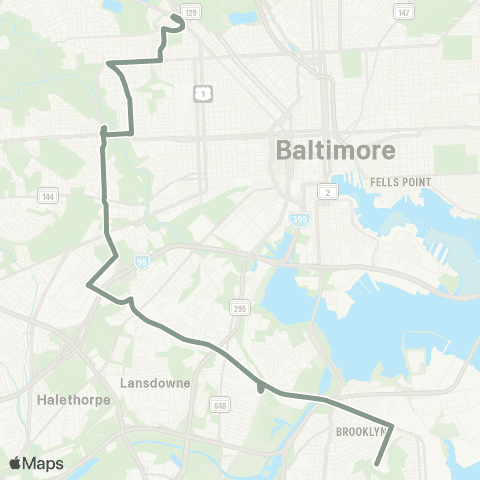 MDOT MTA Mondawmin - Brooklyn map