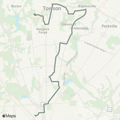 MDOT MTA State Center - Towson map