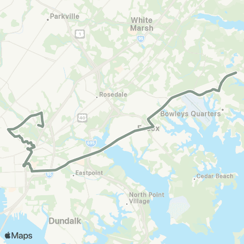 MDOT MTA Moravia - Whispering Woods map
