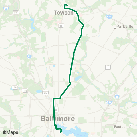 MDOT MTA Downtown - Towson map
