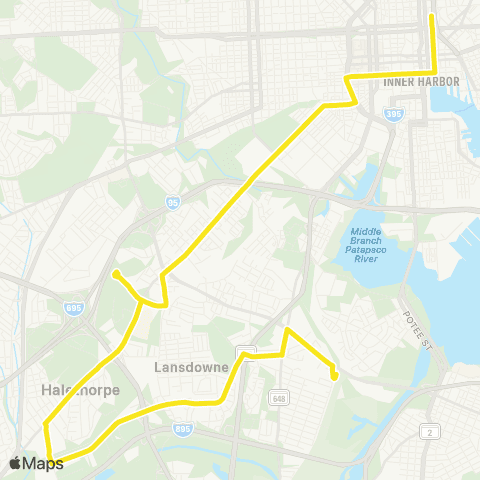 MDOT MTA Mt Vernon - Patapsco map