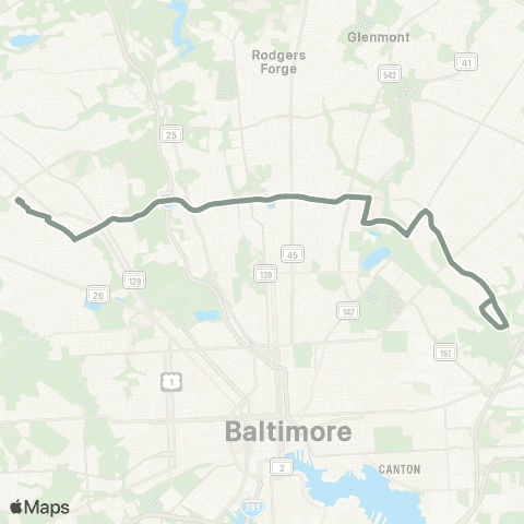 MDOT MTA Moravia - Rogers Ave Station map