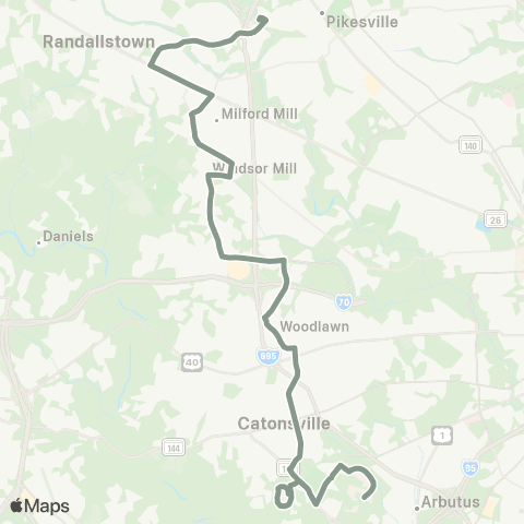 MDOT MTA Old Court - UMBC / Catonsville map