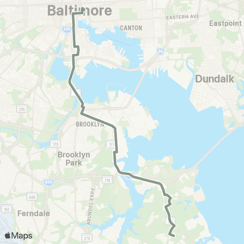MDOT MTA Downtown - Marley Neck map
