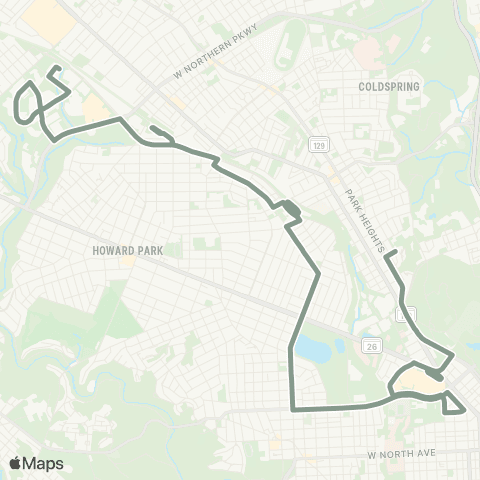 MDOT MTA Park Circle - Reisterstown Plaza map