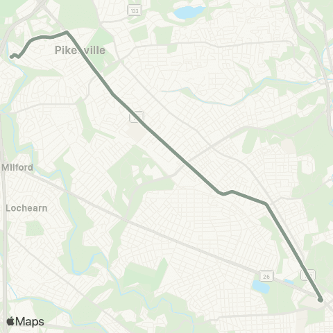 MDOT MTA Mondawmin - Old Court Station map